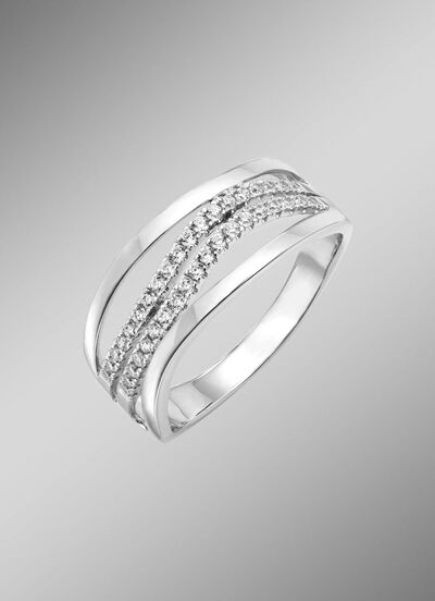 Damenring mit durchbrochenen Ringkopf 