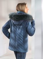 Jacke mit abnehmbarer Kapuze STAHLBLAU