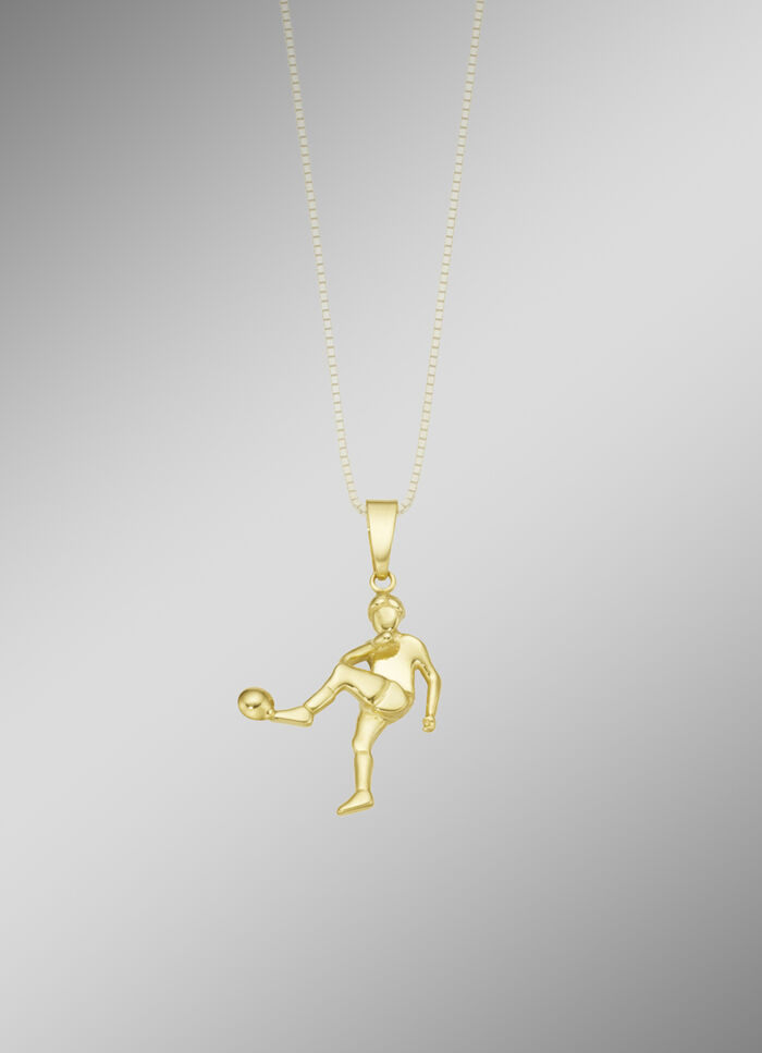 Fu&szlig;ballspieler-Anh&auml;nger aus Gold 
