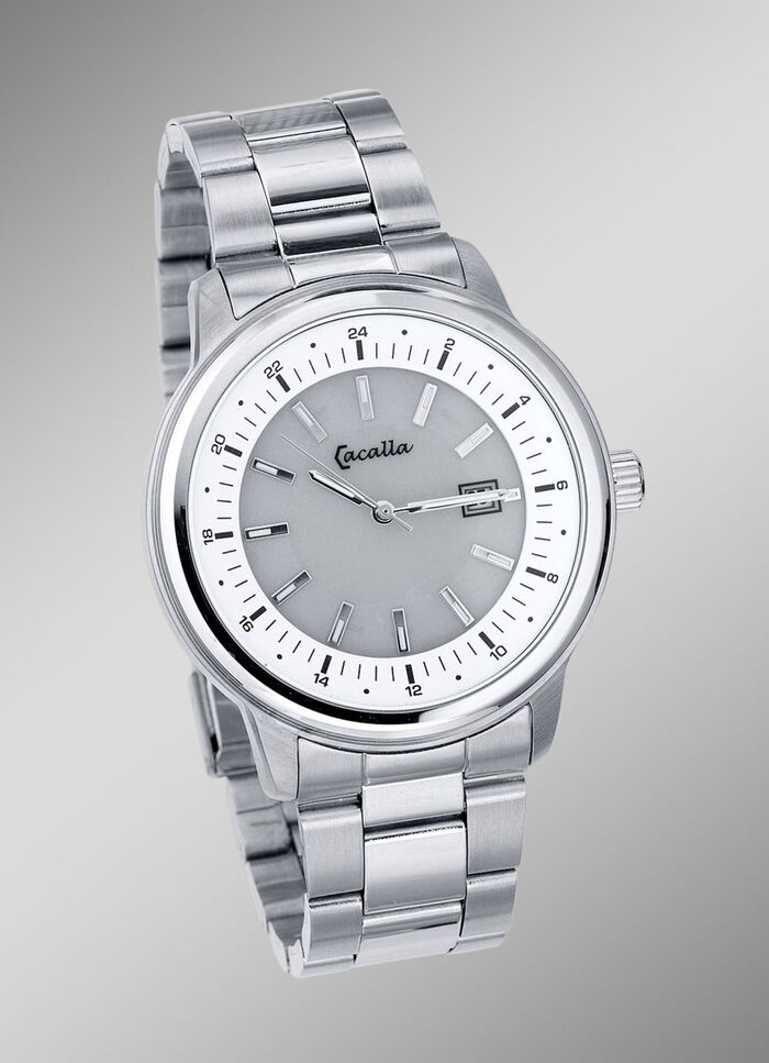 Elegante Herrenuhr mit Edelstahlbandgeh&auml;use  