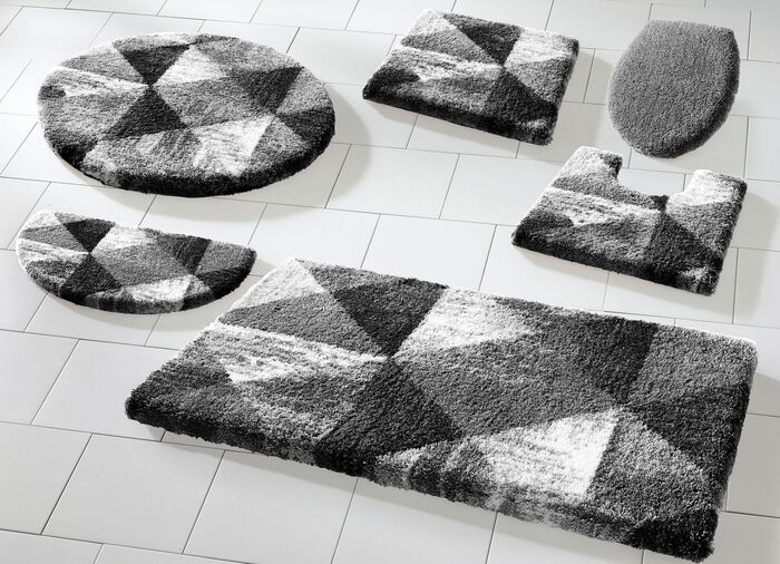 Badgarnitur von Grund mit geometrischem Dessin ANTHRAZIT-GRAU