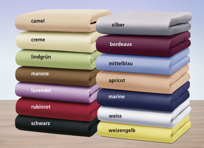 Edel-Jersey-Spannbetttuch mit Elasthan MITTELBLAU