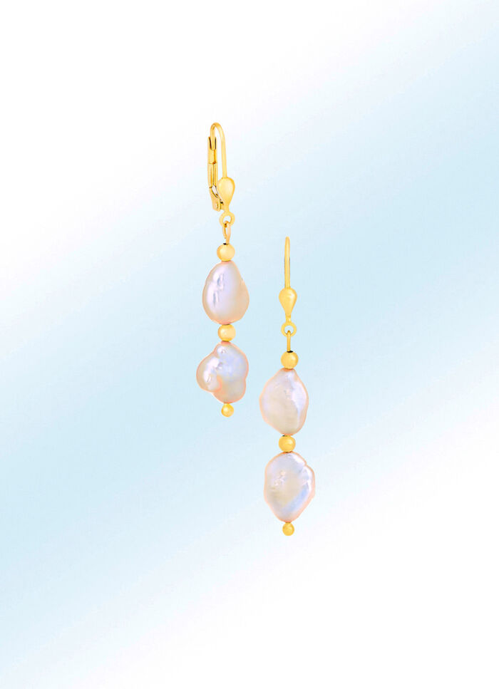 Ohrh&auml;nger mit Keshi-S&uuml;&szlig;wasser-Zuchtperle 