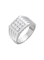 Markanter Herrenring mit synth. Zirkonia 