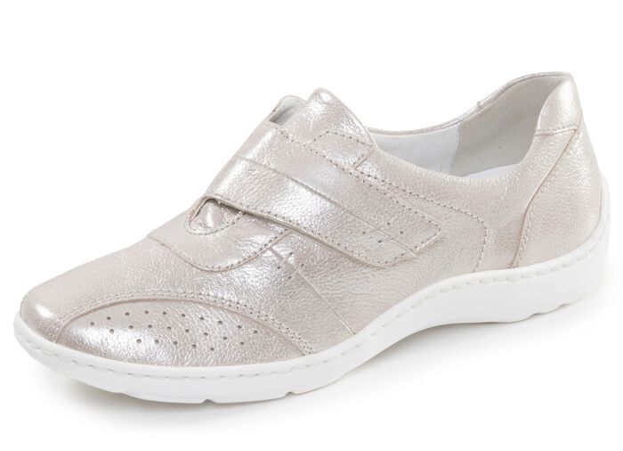 Waldl&auml;ufer, bequeme Damen-Slipper, Weite H, mit herausnehmbarem Fu&szlig;bett CHAMPAGNER