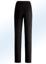 Hose im angesagten Materialmix SCHWARZ-COGNAC