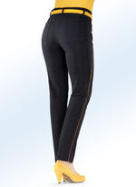 Hose in dezenter Fischgrat-Optik SCHWARZ-GRAFIT-TERRAKOTTA