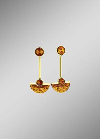 Moderne Ohrstecker mit Bernstein 