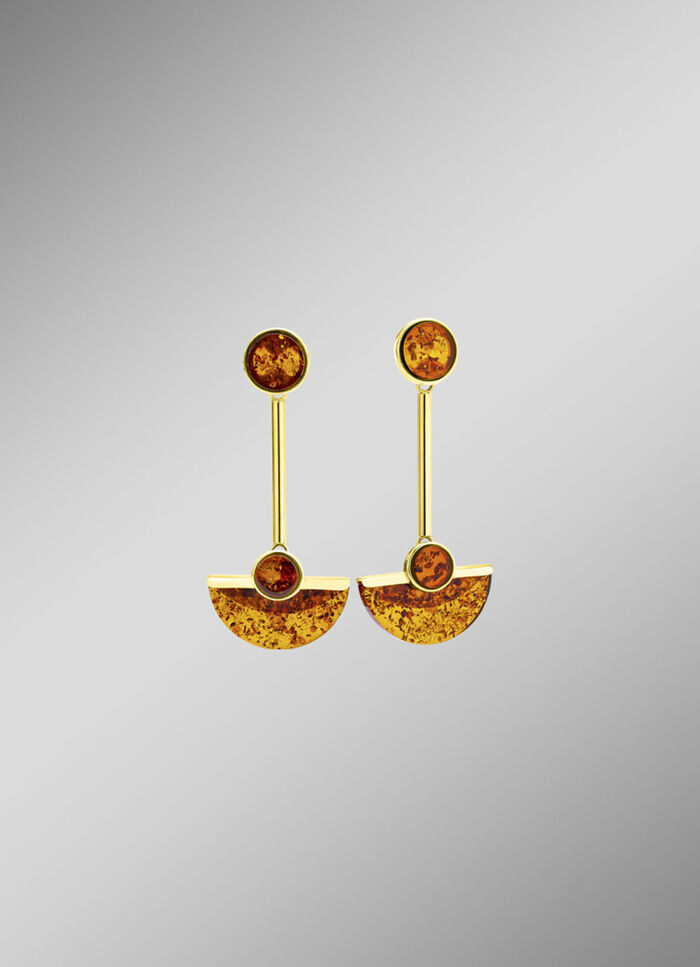 Moderne Ohrstecker mit Bernstein 