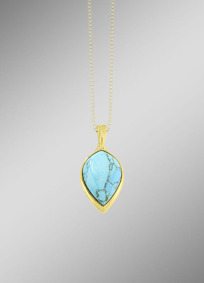 Vergoldeter Anhänger mit Türkis 