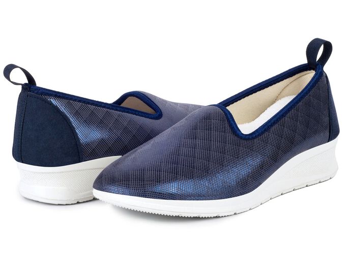 Aerosoft Flex Slipper mit Keilabsatz von J&uuml;rgen Hirsch BLAU