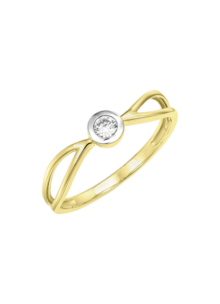 Filigrane Schönheit: Damenring mit synth. Zirkonia 