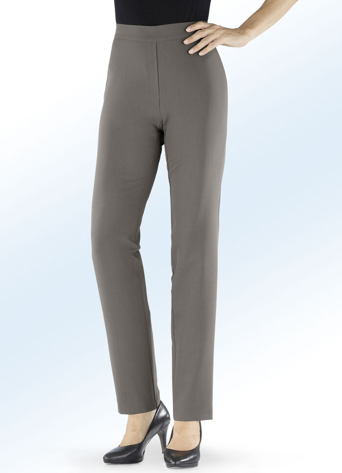 Hose mit r&uuml;ckw&auml;rtigem Dehnbund-Einsatz TAUPE