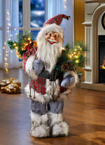 Weihnachtsmann mit LED-Lichterkette 