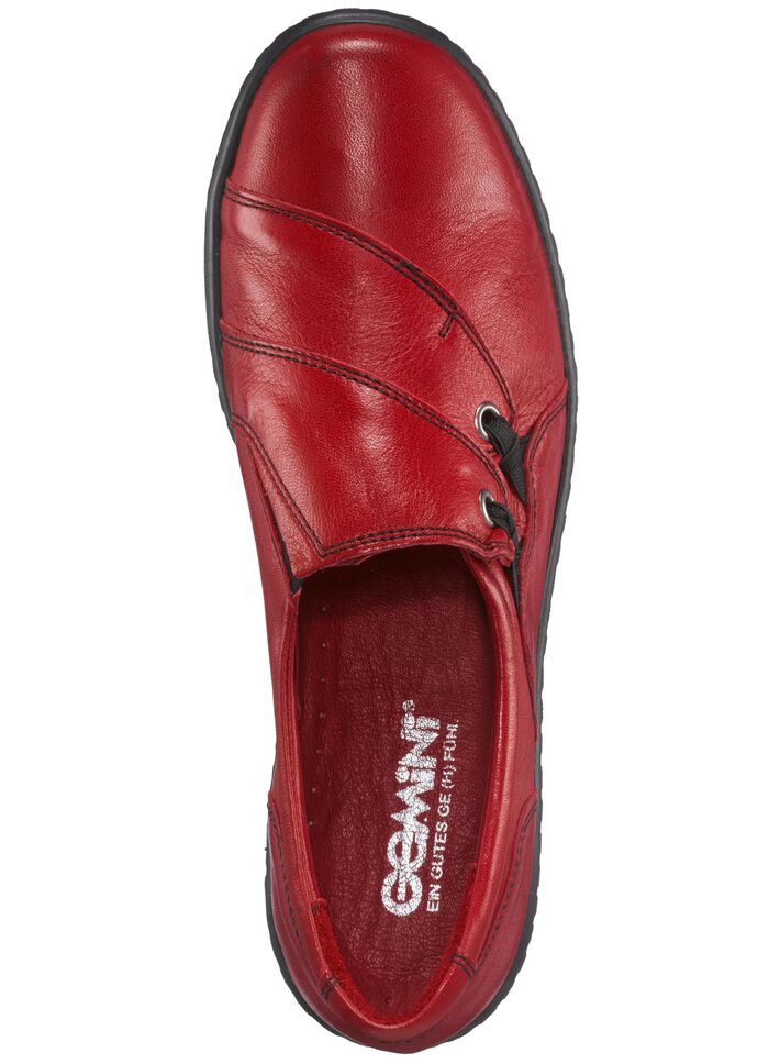 Gemini Slipper mit dekorativen Elastikeins&auml;tzen RUBINROT