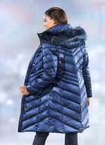 Daunenmantel mit 2-Wege-Rei&szlig;verschluss SAPHIRBLAU