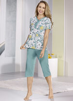 Schlafanzug mit kurzen Ärmeln und Knopfleiste 