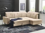 Moderne Polsterecke mit Bettfunktion und Bettkasten BEIGE