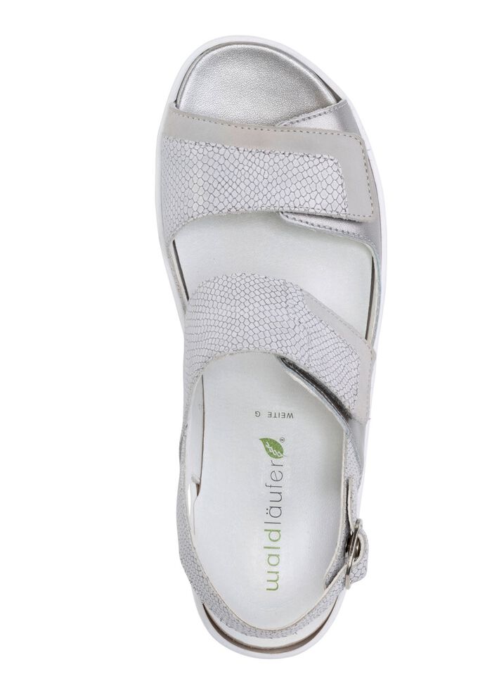 Waldl&auml;ufer Sandale aus Nappa- und Nubukleder MATTSILBER-GRAU