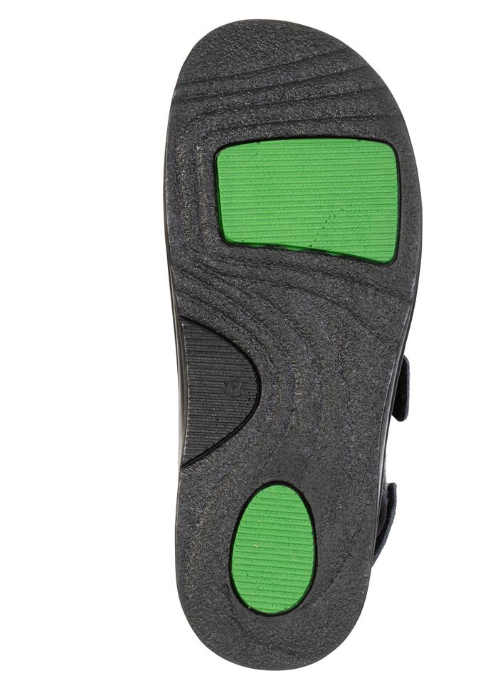 Mubb, klassische Herren-Sandalen, Weite H, mit herausnehmbarem Fu&szlig;bett SCHWARZ