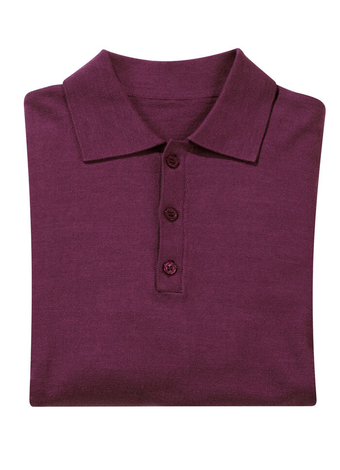 Polopullover mit kurzer Knopfleiste in 4 Farben BORDEAUX