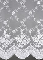 Kurzstore und Querbehang mit Bl&uuml;ten-Dessinierung 