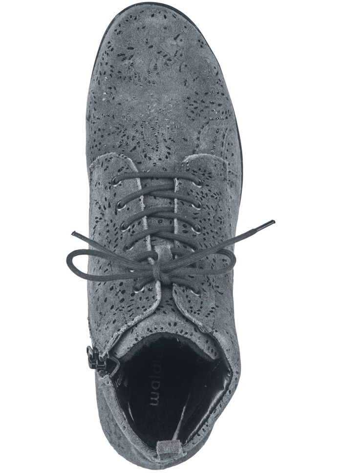 Waldl&auml;ufer Schn&uuml;r-Stiefelette mit floraler Pr&auml;gung 