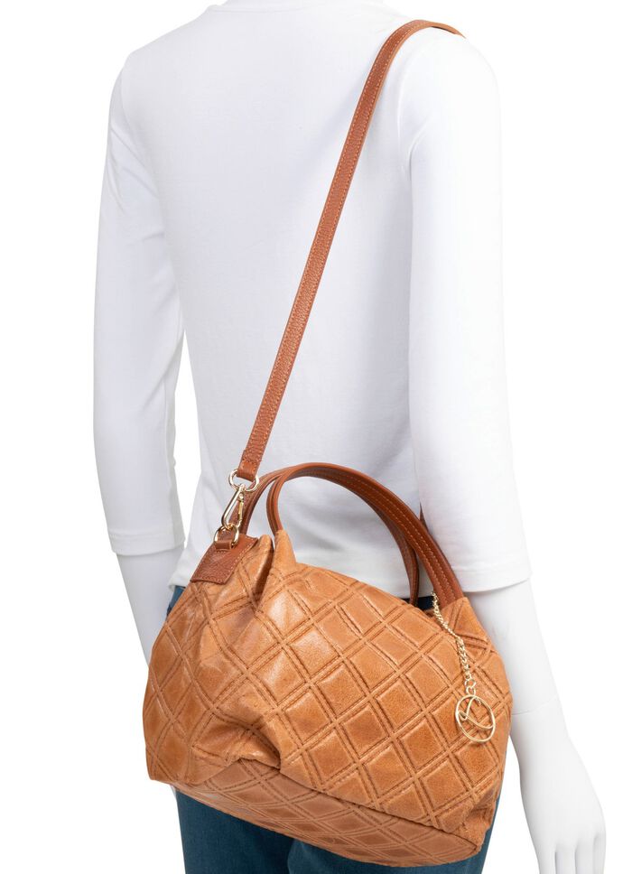 Laurina, Tasche, Damen, mit abnehmbarem, verstellbarem Umh&auml;ngeriemen COGNAC