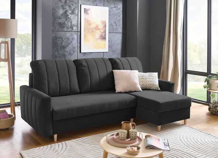 Polsterecke mit Bettfunktion und Bettkastenn 