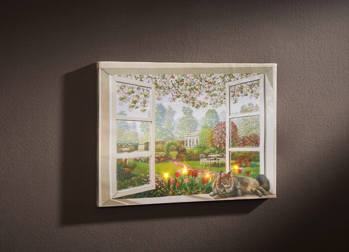 LED-Bild auf Holzrahmen 