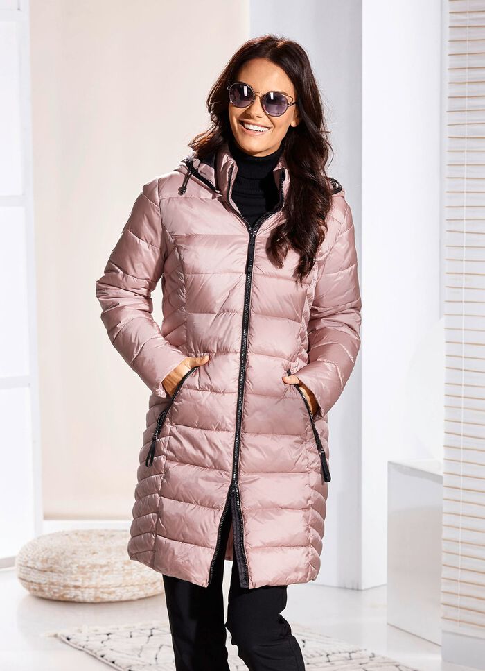 Kurzmantel mit abnehmbarer Kapuze 