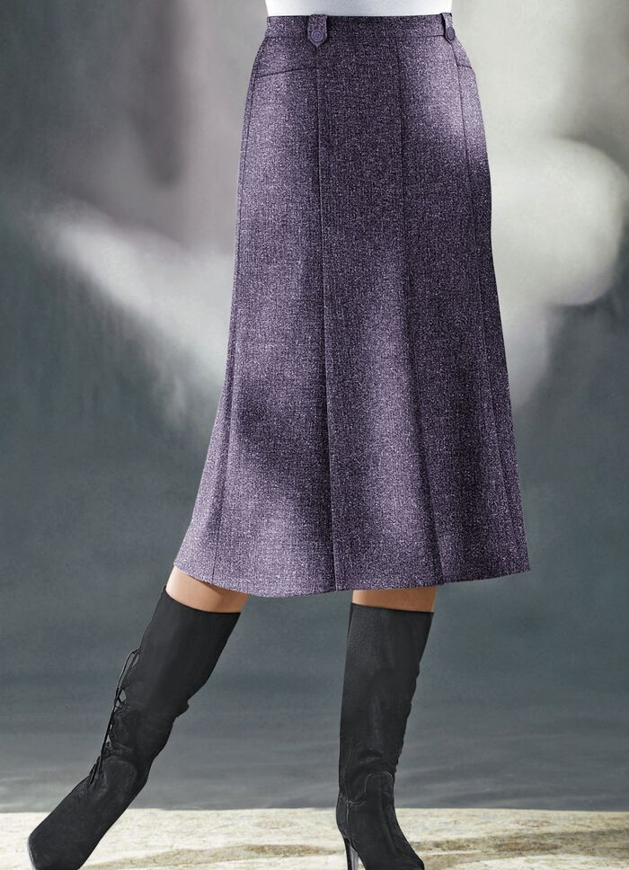 Bahnenrock  in Tweed mit Boucle-Effektgarn 