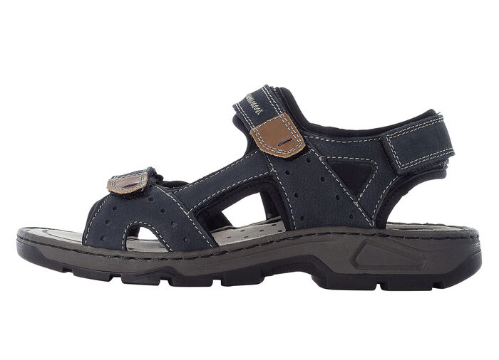 Rieker, klassische Herren-Trekkingsandalen, aus Leder DUNKELBLAU