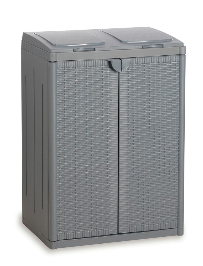 Abfallsammler f&uuml;r 2 oder 3 M&uuml;llbeutel HELLGRAU