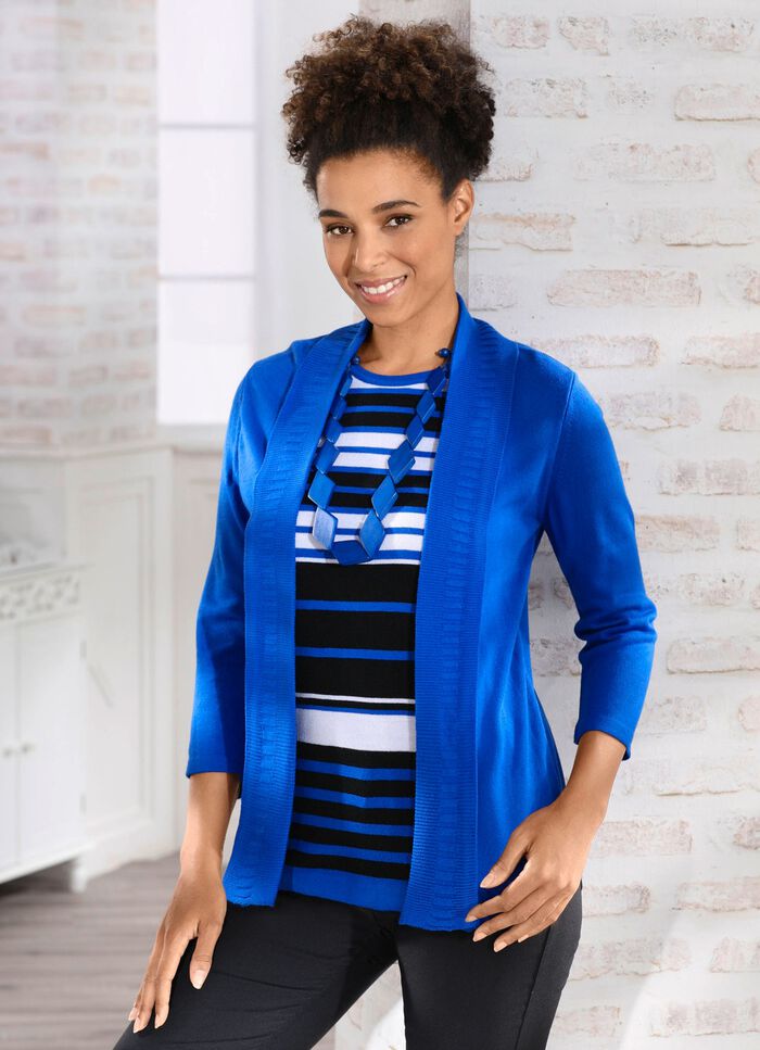 Pullover in Twinset-Optik ROYALBLAU-SCHWARZ-WEISS