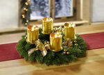 Adventskranz mit LED-Echtwachskerzen GOLD