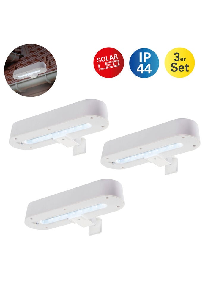 Dachrinnenleuchten, 3er Set, mit Halterung aus Stahl 