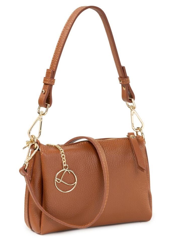 Laurina, Mini-Tasche, Damen, mit abnehmbarem, verstellbarem Umh&auml;ngeriemen COGNAC