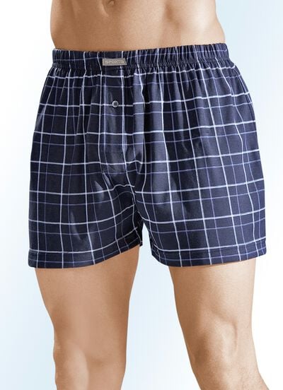 Viererpack Boxershorts mit Eingriff, kariert 