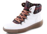 Gemini Schn&uuml;r-Bootie mit buntem Textilmaterial WEISS