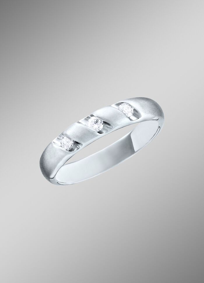 Platin Damenring mit 3 lupenreinen Brillanten 