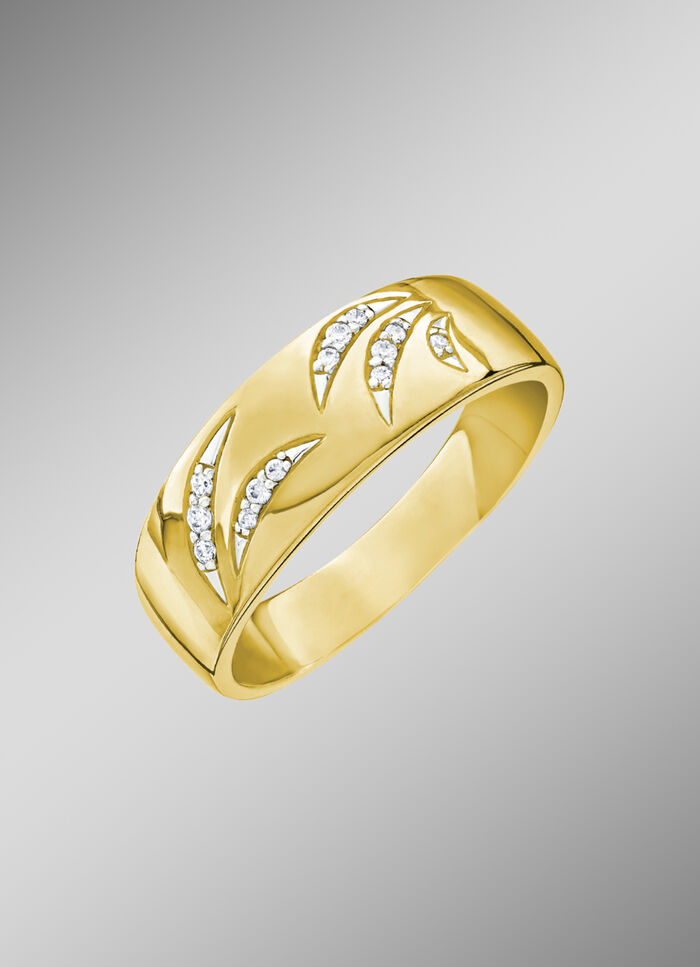 Damenring mit Bl&auml;tter-Motiv 