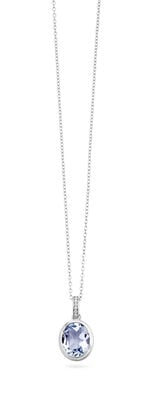 Schicker Anhänger mit beh. Blautopas und synth. Zirkonia 