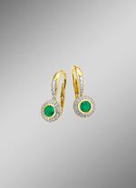 Elegante Ohrringe mit Brillanten und Smaragd 
