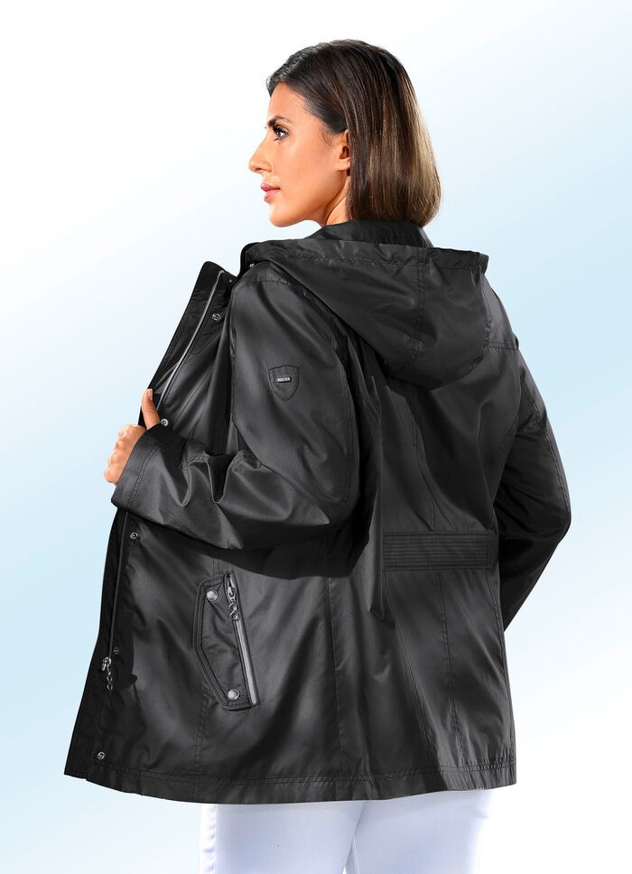 Jacke mit abnehmbarer Kapuze SCHWARZ