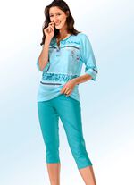 Schlafanzug mit 3/4-langen &Auml;rmeln und wadenlanger Hose 