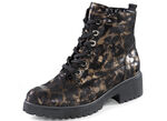 Waldl&auml;ufer Schn&uuml;r-Stiefelette mit Leo-Print SCHWARZ-BRONZE
