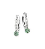 Edle Ohrringe mit 18 Diamanten und echt Smarad 