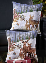 Gobelin Kissenbezüge "Rehe im Schnee", 2er-Set 