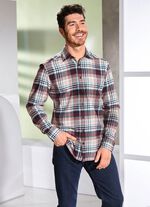 "King's Road"-Flanellhemd DUNKELROT-MARINE-ECRU KARIERT